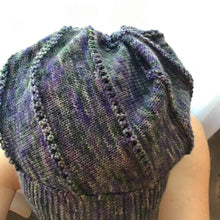 Load image into Gallery viewer, Three Trees Fibre Crafts Indie Dyed Hand Dyed 4ply Sock Superwash Merino Variegated green blue purple cream yellow Bed of Voilets